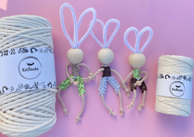 "Veľkonočný zajačik macramé 🐰 | Jednoduchý návod na krásnu jarnú dekoráciu 🌿"