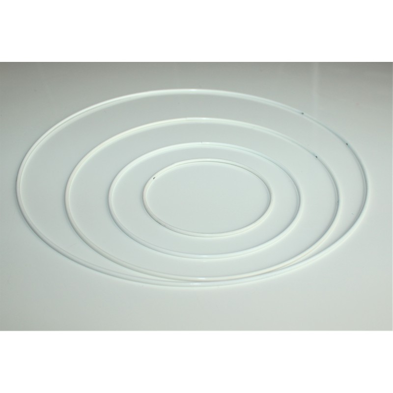 Kovový kruh na lapač snov Ø18 cm - biely