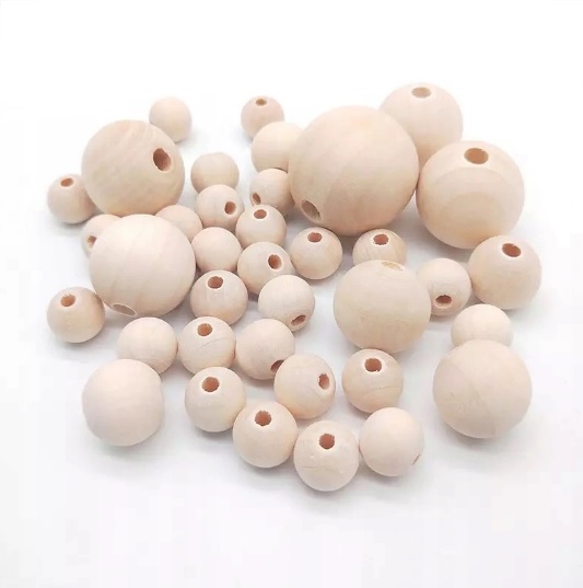 Ovalná drevená korálka 18x20mm - natural