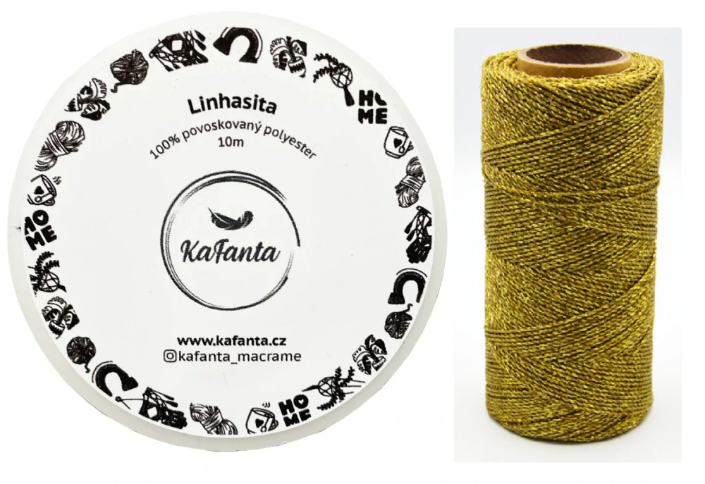 Voskovaná šnúra Linhasita 0,5 mm - farba OURO - 10m