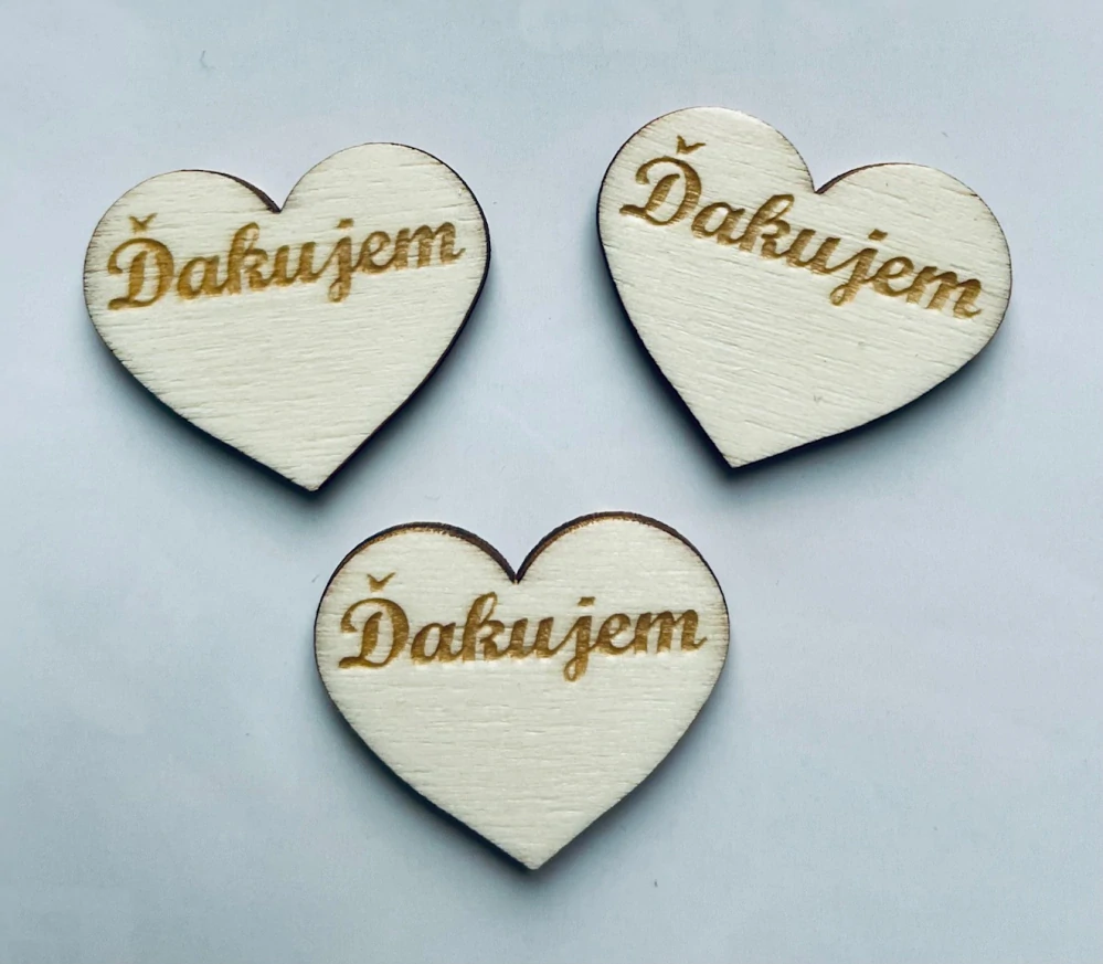 Drevené srdiečko Ďakujem