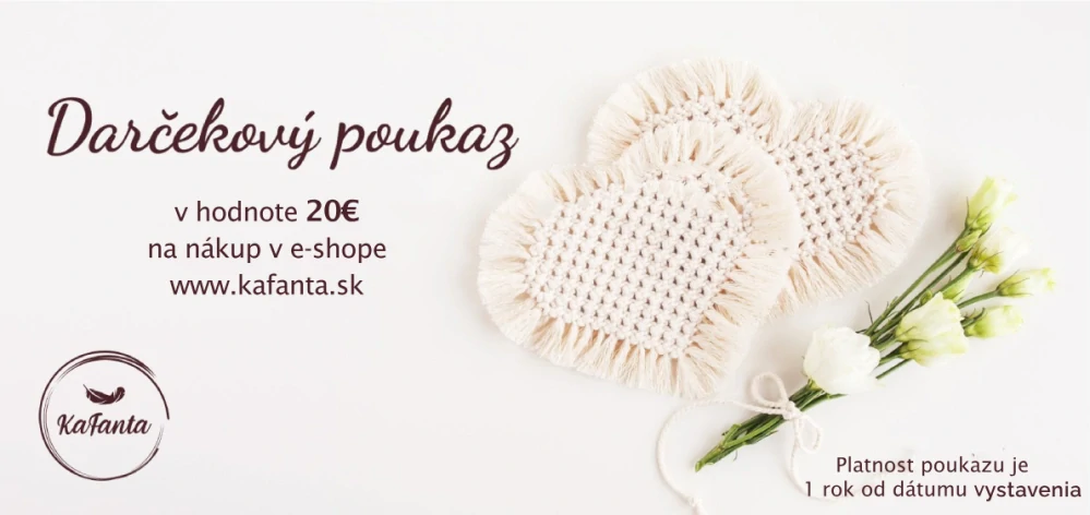 Darčeková poukážka elektronická - 20 Eur