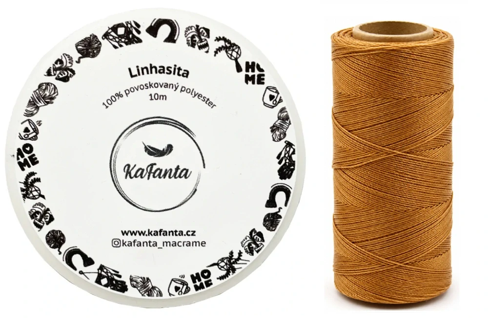 Voskovaná šnúra Linhasita 0,5 mm - farba Palha - 10m