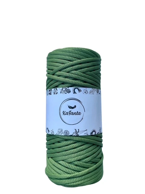 Polyesterová priadza plochá 3mm/100m avocado