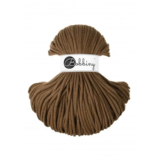 Bobbiny Premium 5 mm Nut Brown – bavlnená šnúra 100 m na macramé a háčkovanie