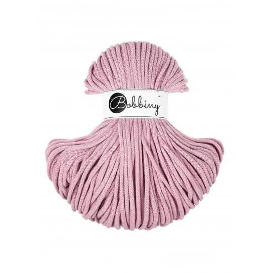 Bobbiny Premium 5 mm Dusty Rose – bavlnená šnúra 100 m na macramé a háčkovanie