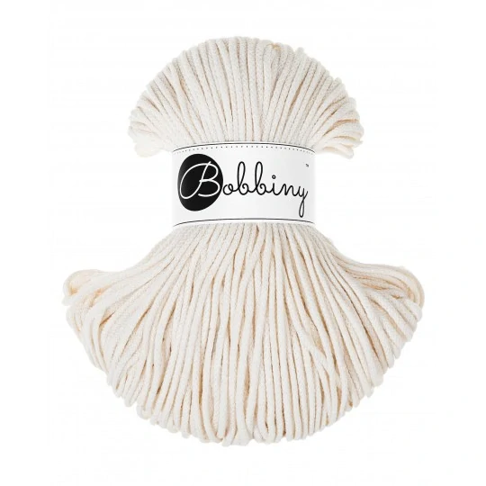 Bobbiny Junior 3 mm Natural – bavlnená šnúra 100 m na macramé a háčkovanie