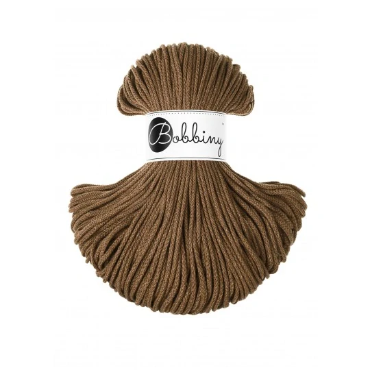 Bobbiny Junior 3 mm Nut Brown – bavlnená šnúra 100 m na macramé a háčkovanie