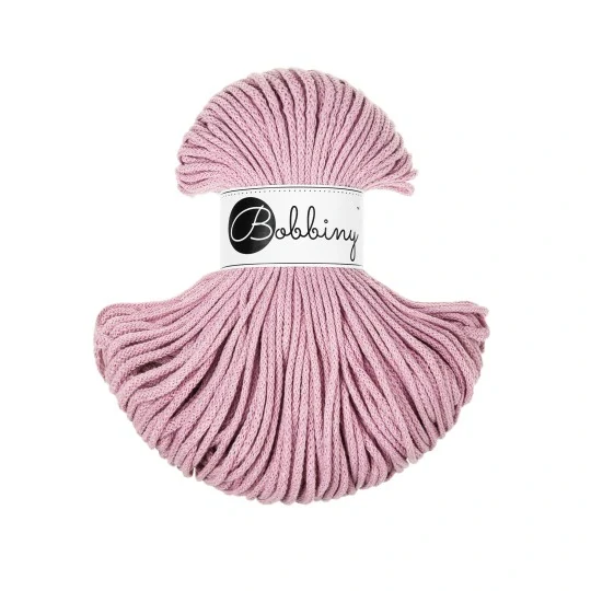 Bobbiny Junior 3 mm Dusty Rose – bavlnená šnúra 100 m na macramé a háčkovanie