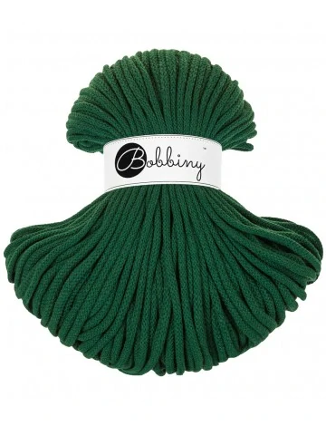 Bobbiny Premium 5 mm Pine green – bavlnená šnúra 100 m na macramé a háčkovanie