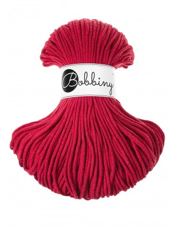 Bobbiny Junior 3 mm Classic Red – bavlnená šnúra 100 m na macramé a háčkovanie