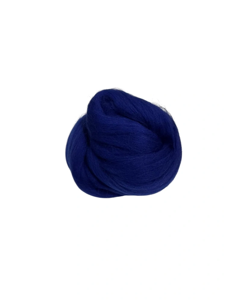Ovčie rúno Merino česané 20 g – modrá kráľovská