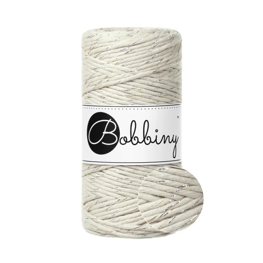 Bobbiny Macrame Regular 3mm - Shiny Cashmere Beige