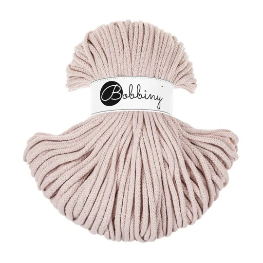 Bobbiny Premium 5 mm Nude – bavlnená šnúra 100 m na macramé a háčkovanie