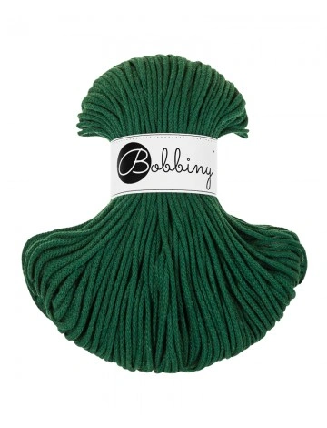 Bobbiny Junior 3 mm Pine Green – bavlnená šnúra 100 m na macramé a háčkovanie