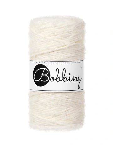 Bobbiny Bouclé 3 mm - šnúra s alpakou 100 m Natural