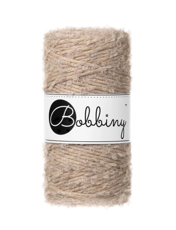 Bobbiny Bouclé 3 mm - šnúra s alpakou 100 m Sand