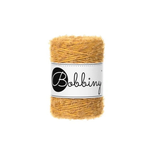 Bobbiny Bouclé 1,5 mm - šnúra s alpakou 100 m Mustard