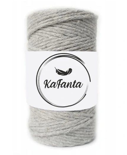 Macrame priadza KaFanta 2mm/60m - šedá