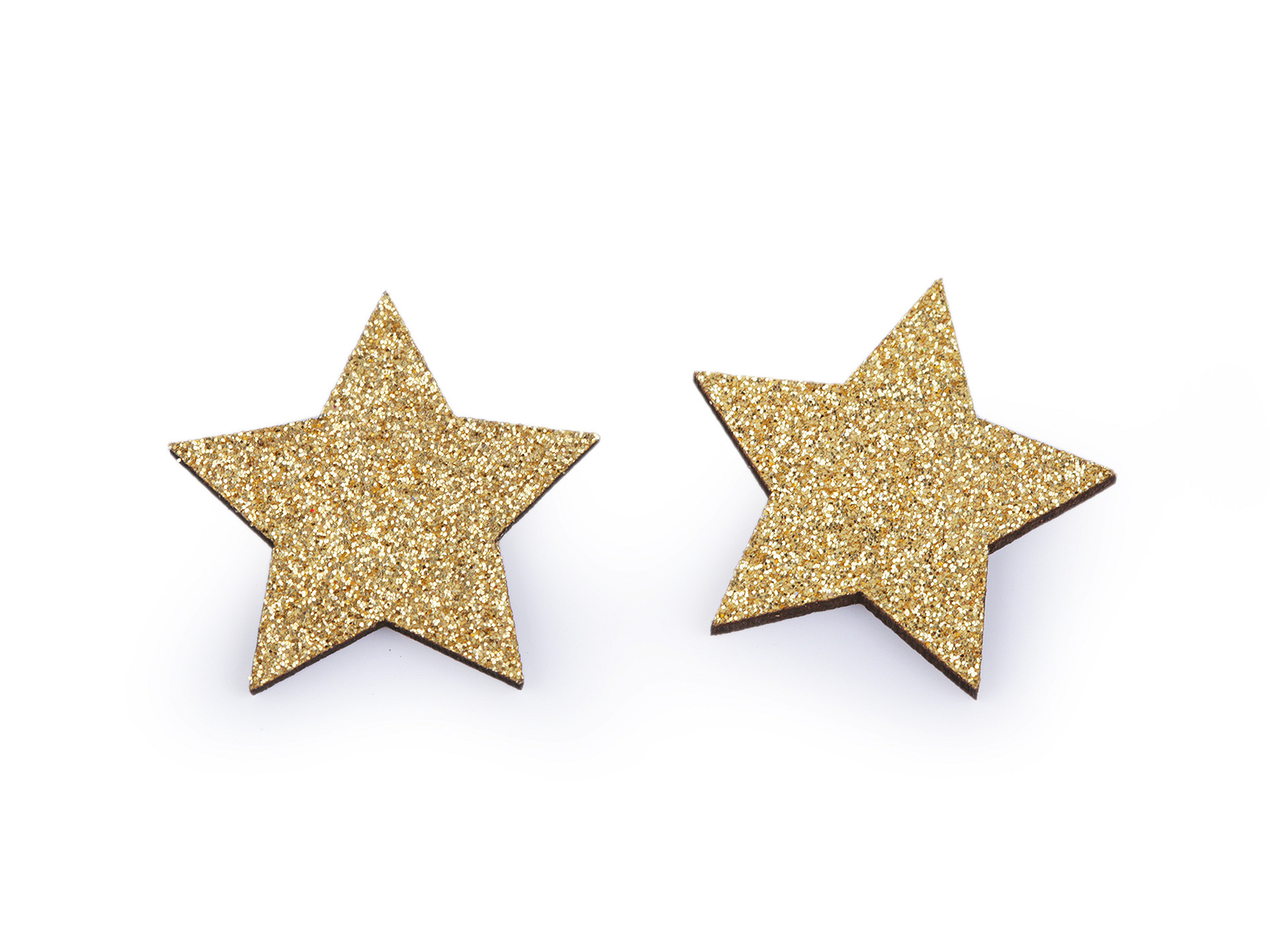 Drevená hviezda s glitrami - zlatá