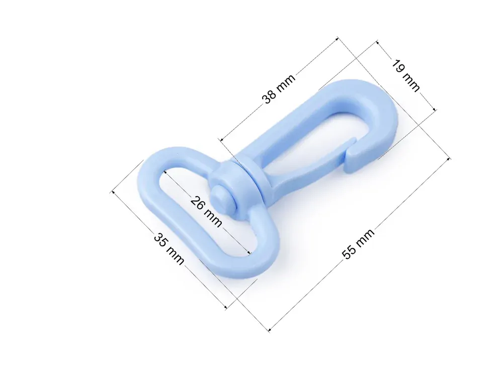 Plastová karabína prievlak 26 mm - ružová