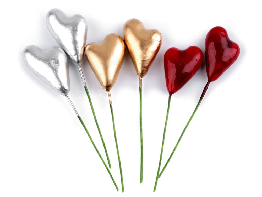 Srdiečko na drôtiku zlaté