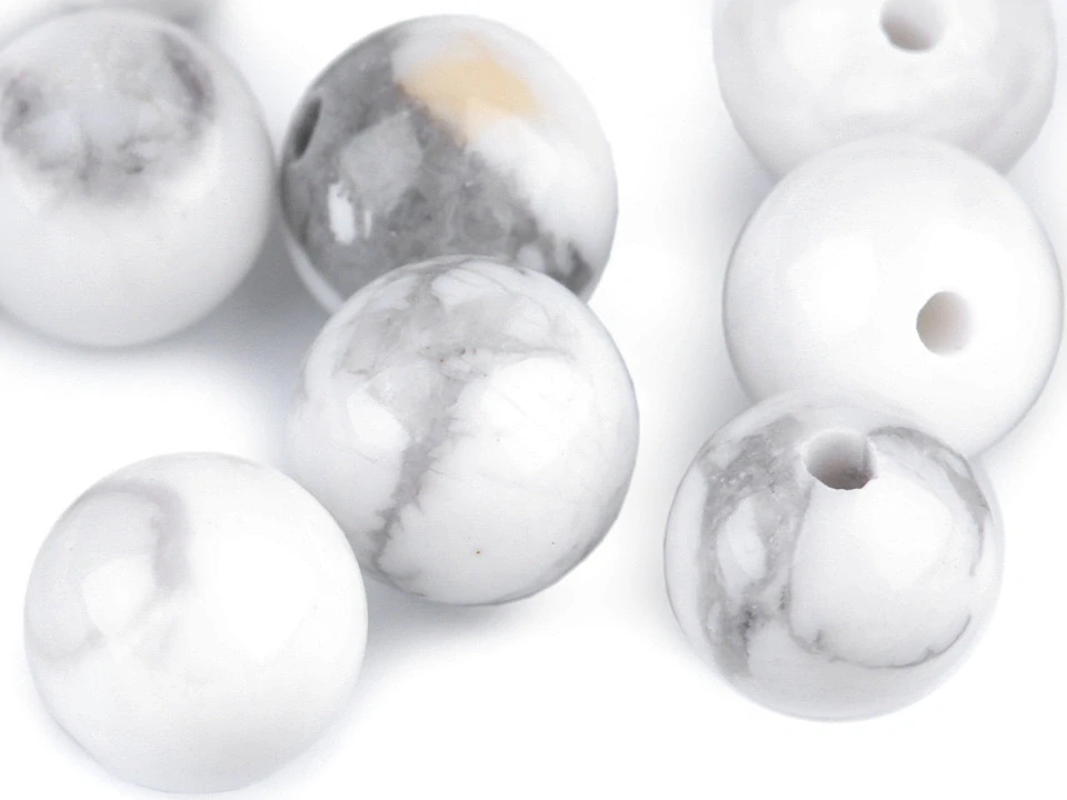 Minerálne korálky Howlit Ø6 mm - 10 ks