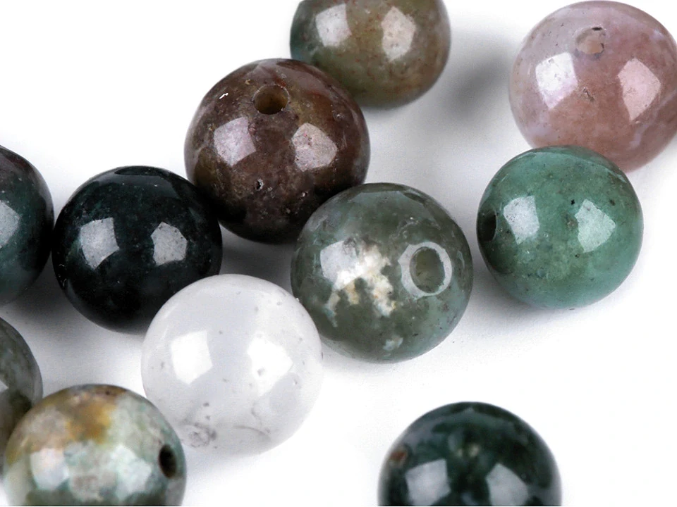 Minerálne korálky Achát indiánsky Ø6 mm - 10 ks