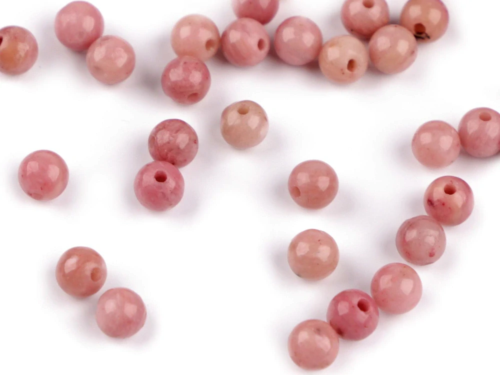 Minerálne korálky Rhodonit ružové Ø4 mm - 10 ks