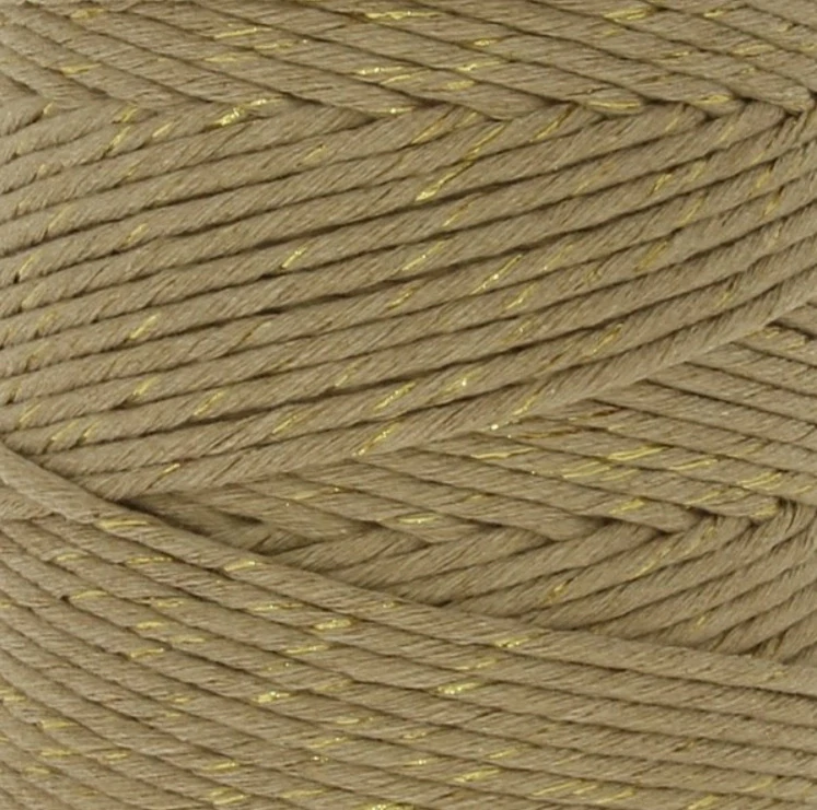 Macrame priadza KaFanta PREMIUM 3mm/200m - beige gold