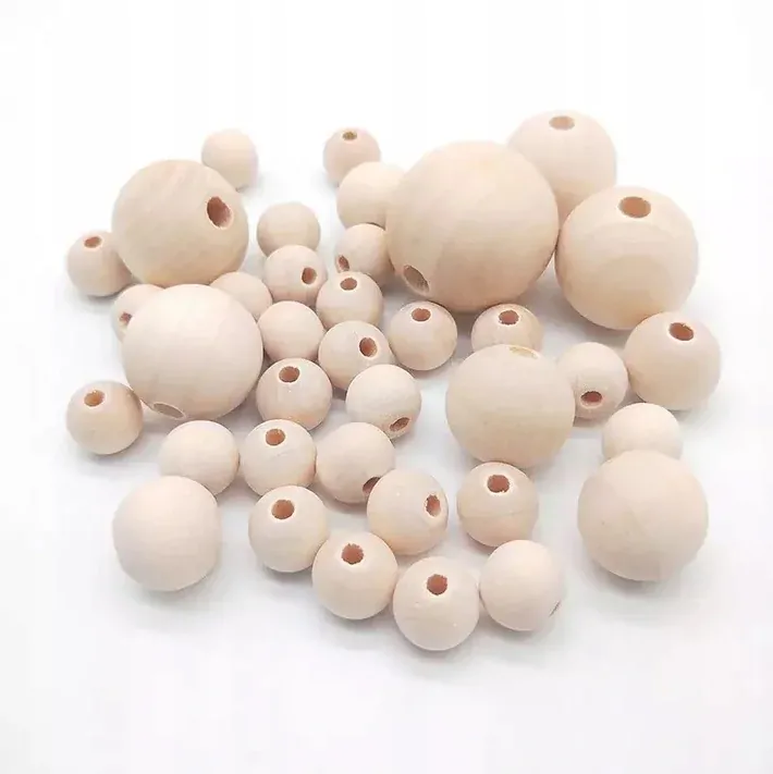 Drevená korálka Ø20 väčší prievlak - natural