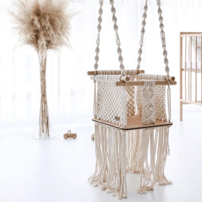 Drevené tyče na výrobu macrame detské hojdačky 4ks