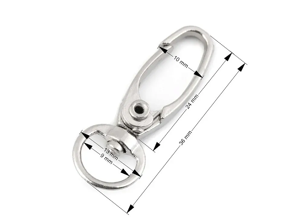 Kovová karabína hviezda 12 mm - ružové zlato