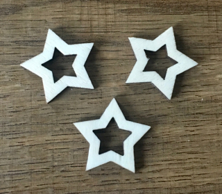 Mini drevený výrez hviezdičky 1,5 cm
