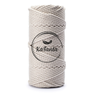 Bavlnená šnúra KaFanta Premium 3PLY 5mm - sand beige