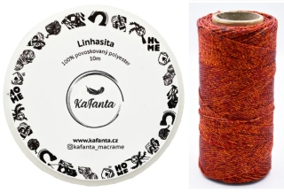 Voskovaná šnúra Linhasita 1 mm - farba COBRE - 10m