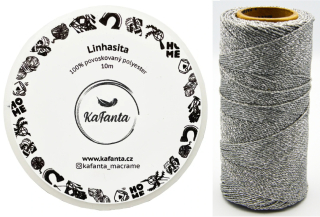 Voskovaná šnúra Linhasita 1 mm - farba PRATA - 10m