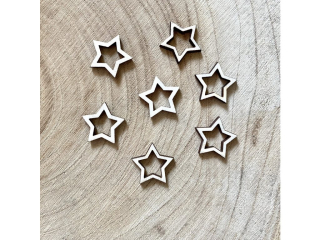 Mini drevený výrez hviezdičky 2,5 cm