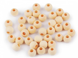 Drevená korálka Ø10 mm - natural s väčším prievlakom