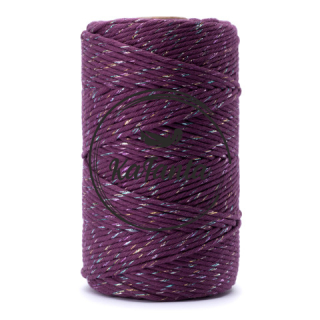 Macrame priadza KaFanta PREMIUM 3mm/100m - plum rainbow