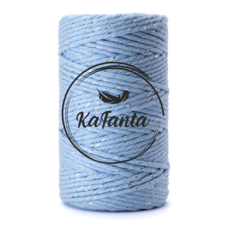 Macrame priadza Kafanta Premium 2mm/50m - blue silver
