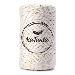 Macrame priadza KaFanta PREMIUM 2mm/50m - natural gold