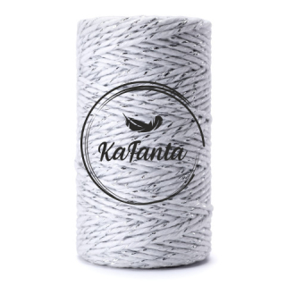 Macrame priadza KaFanta PREMIUM 2mm/50m - white silver