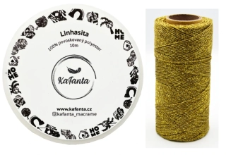 Voskovaná šnúra Linhasita 0,5 mm - farba OURO - 10m