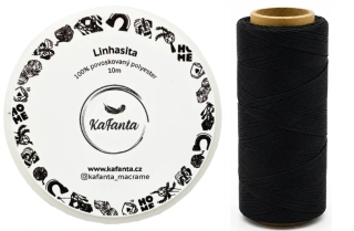 Voskovaná šnúra Linhasita 0,5 mm - farba PRETO - 10m