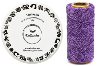 Voskovaná šnúra Linhasita 1 mm - farba PURPURA - 10m