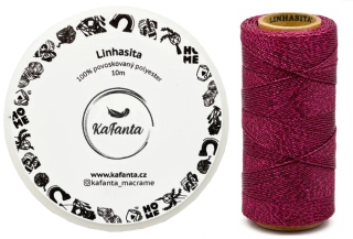 Voskovaná šnúra Linhasita 1 mm - farba PINK - 10m