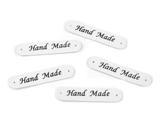 Ceduľka Hand made - biela