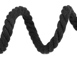 Bavlnená šnúra na výrobu macrame dúhy Ø12 mm - čierna