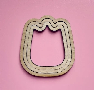 Drevený výrez tulipán 3v1